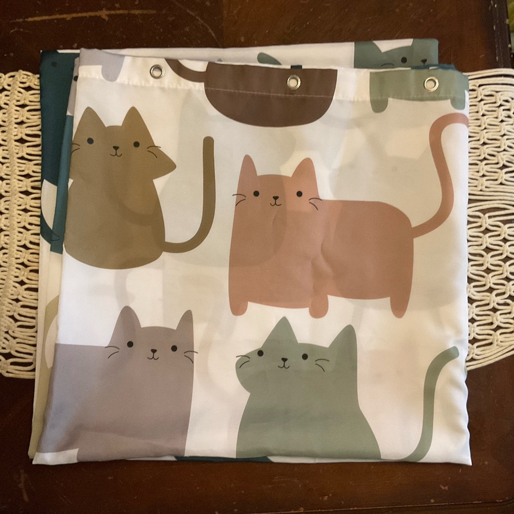 Cat Print Shower Curtain